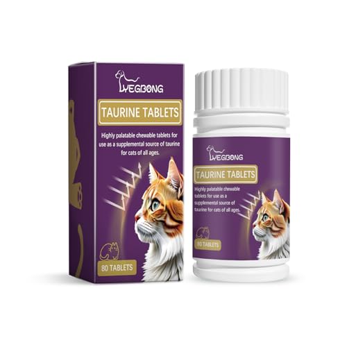 Katze Taurin Kautabletten, Multivitamin für Katzen-Ernährung, 80 Stück von Ellisalano