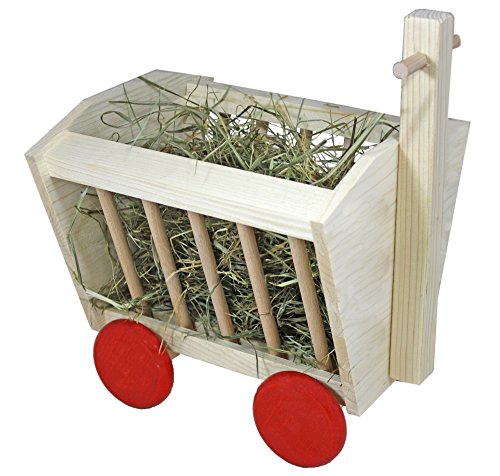 Elmato 12867 Heuwagen Holzwagen Heuraufe Futterstelle, 27x21x32cm von Elmato