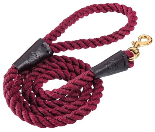 Embark Pets Country Dog Rope Leine – geflochtene Baumwollleinen mit starkem Leder-Finish für kleine, mittelgroße und große Hunderassen – strapazierfähig für Training, Spazierengehen, Wandern (1,4 m, von Embark Pets