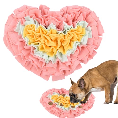 Embhlitfe Schnüffelmatte für Hunde Rosa Love Pet Treats Fütterungsmatte Leckmatte für Katzen Welpe Langsame Fütterung Trainingsmatte Interaktives Fütterungsspiel Maschinenwaschbare Hundematte für von Embhlitfe