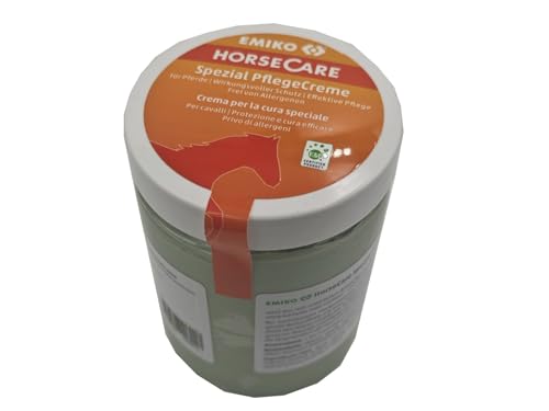 Emiko HorseCare Spezial Pflegecreme 300 ml Tiegel für Pferde I pflegt mit entzündungemmender Rügener Heilkreide I für Verletzungen und Hautveränderungen geeignet von Emiko