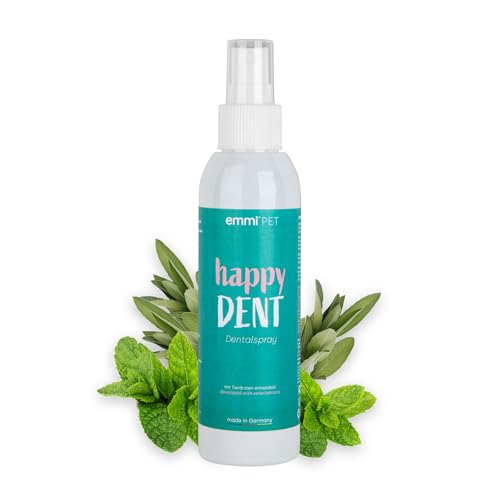 Emmi-pet Dentalspray für Hunde I Zahnpflege und Zahnreinigung für Hunde I reduziert Zahnstein & Maulgeruch I sorgt für einen frischen Atem I Vegan & natürlich, ohne Tierleid, 150ml von Emmi-pet