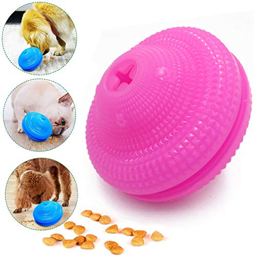 Emoly Zahnbürste für Hunde, Kauspielzeug, interaktives Spielzeug mit Futterspender für kleine und mittelgroße Hunde, Rosa von Emoly