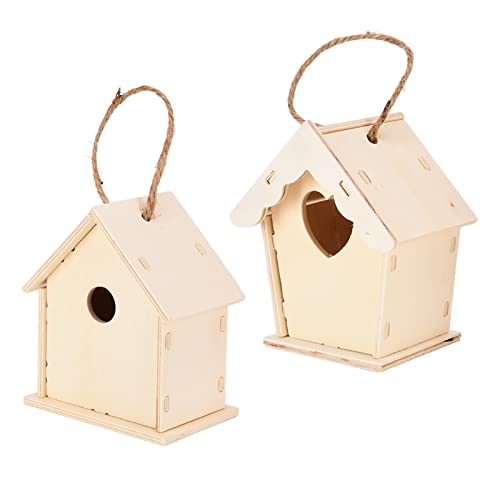 Emoshayoga Kids Artsand Crafts Vogelhaus-Anhänger aus Holz, Dekoration für Kinder, Kunst und Handwerk, Outdoor-Vogelhaus, einfaches Design von Emoshayoga