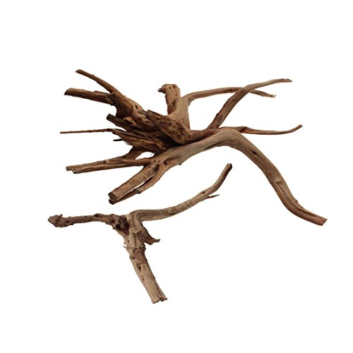 emours Aquarium Driftwood Tropical Fish Plant Habitat Decor Varies Size, Small & Large,2 pcs Pack by Pet von emours