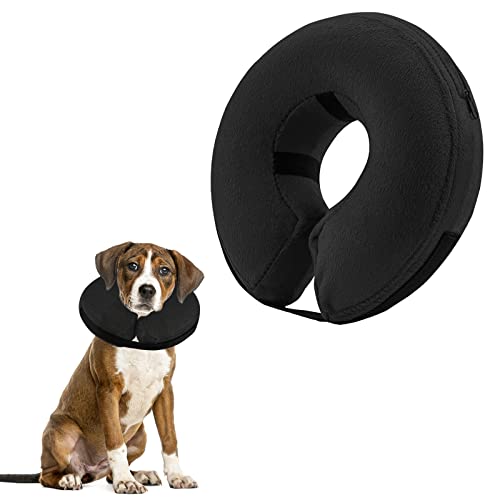 Emwel Pet Aufblasbares Halsband für Hunde und Katzen, bequemer Hundeschutzkegel zur Genesung, aufblasbare grundlegende Hundehalsbänder, Medium von Emwel