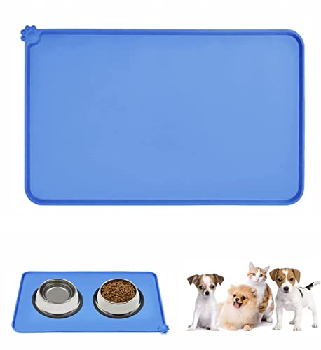 Emwel Hundefuttermatte, Silikon-Hundenapfmatte, rutschfeste Katzen- und Hunde-Futtermatte, wasserdichtes Hunde-Platzset L (47 x 30,180 g) von Emwel