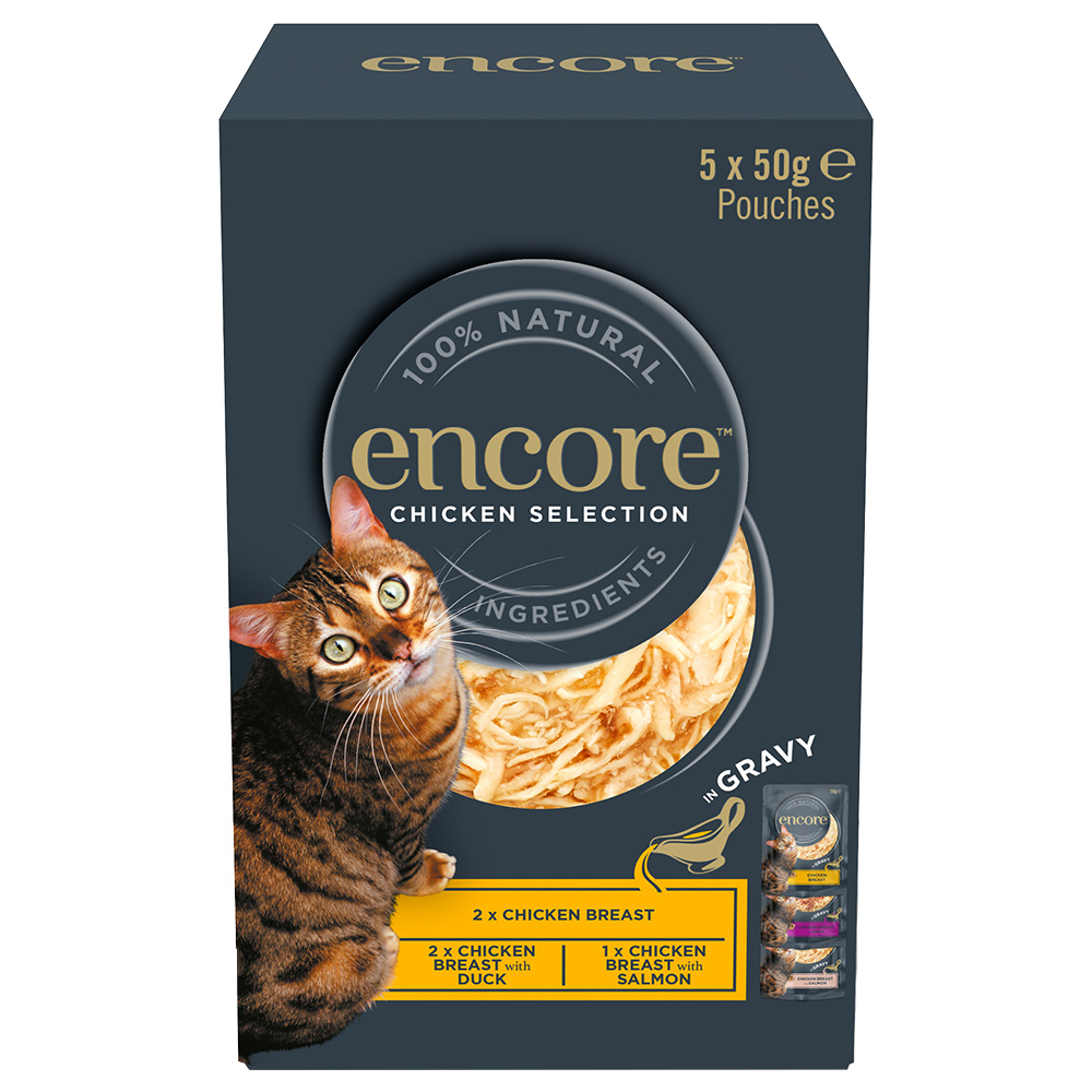 Sparpaket Encore Cat Gravy Pouch Mixpaket 20 x 50 g - Hühnchen-Auswahl (3 Sorten) von Encore