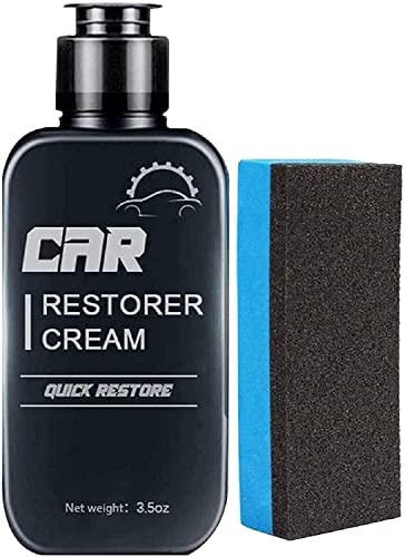 Car Restorer Cream Quick Restore,Auto Leather&Plastic Refurbishment Paste,Washable Refresh Aging Plastic and Leather Surface,Suitable for Plastic,Rubber,Leather,with Sponge (1pcs) von Endxedio