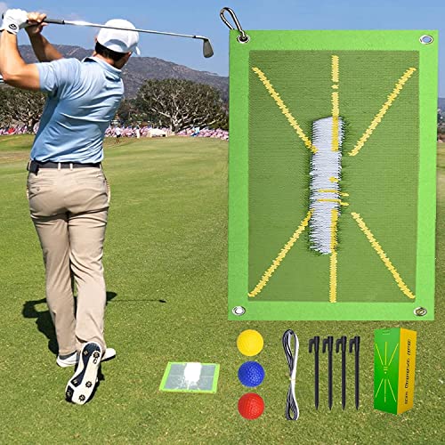 Endxedio Golf Training Mat for Swing Detection Batting,Golf Swing Mat,2023 New Golf Divot Mat Analysis Swing Path and Correct Hitting Posture Golf Practice Swing Mat von Endxedio