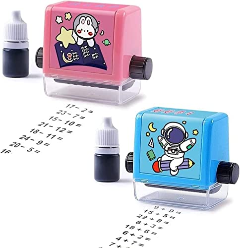 Endxedio Roller Digital Teaching Stamp,Addition and Subtraction Seal Arithmetic Artifact,Reusable Addition and Subtraction Teaching Stamp,Within 100 Teaching Math Practice Questions (2pcs) von Endxedio