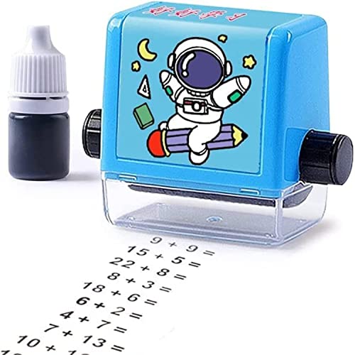 Endxedio Roller Digital Teaching Stamp,Addition and Subtraction Seal Arithmetic Artifact,Reusable Addition and Subtraction Teaching Stamp,Within 100 Teaching Math Practice Questions (Blue) von Endxedio