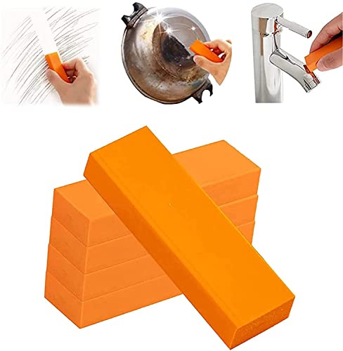 Endxedio Stainless Steel Decontamination Artifact Eraser, Limescale Eraser Orange, Rubber Rust Eraser, Household Kitchen Cleaning Tools, for Steel Stainless Surface (5pcs) von Endxedio