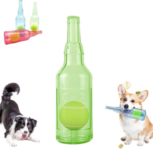 Endyniner Crunch Play Bottle Toy, Pet Bottle Interactive Toy, Interactive Dog Chew Toy with Tennis Ball, Dog Toy Water Bottle Cruncher, Interactive Bottle Toys for Dogs (Green) von Endyniner