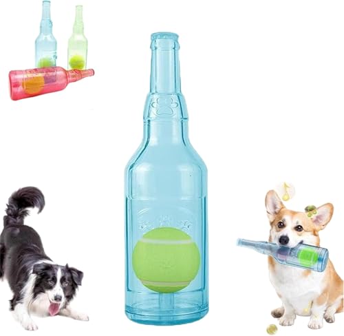 Endyniner Crunch Play Bottle Toy, Pet Bottle Interactive Toy, Interactive Dog Chew Toy with Tennis Ball, Dog Toy Water Bottle Cruncher, Interactive Bottle Toys for Dogs (blue) von Endyniner