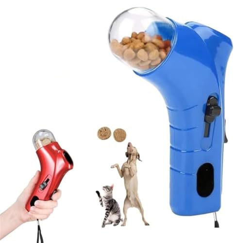 Katzen- und Hundefutter-Shooter-Pistole, interaktives Haustier-Snack-Katapult, lustiges Katzenball-Spenderpistole, Spielzeug (blau) von Endyniner