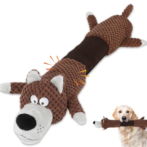 Eneston Interaktives Plüsch-Hundespielzeug mit Quietscher und Papierknistergeräuschen, Tauziehgriff, großes Hundespielzeug-Set von Eneston