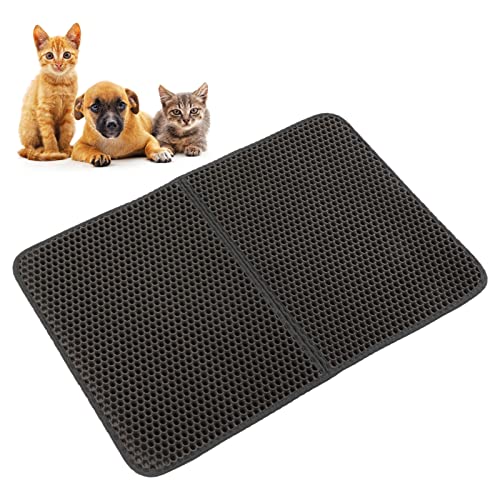 Enforose Cat Litter Mat Double Layer Washable Prevent Slip Foldable Waterproof Urine Proof Trapping Mat Eva Kitten Litter Trapping Pad von Enforose