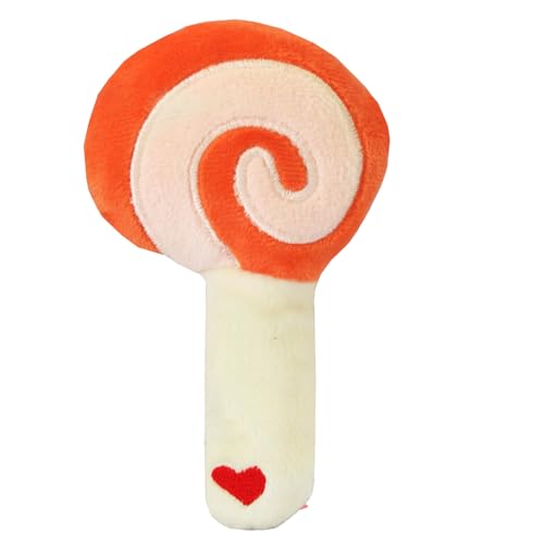 Lollipop Haustier-Plüschspielzeug, bissfest, Zähneknirschen, lindert Langeweile, interaktives Hunde-Kauspielzeug für kleine, mittelgroße und große Rassen, Kauspielzeug, (Orange) von Enforose