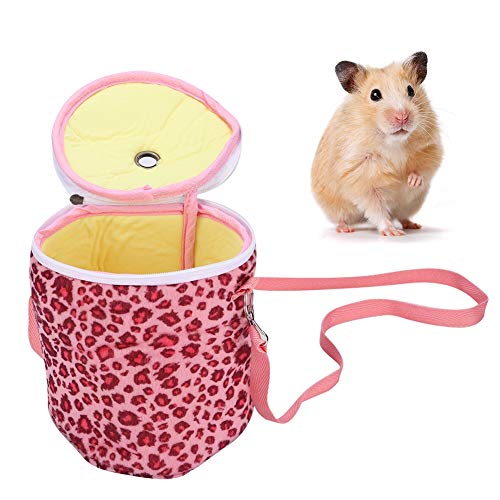 Enforose Meerschweinchen-Tragetasche für Reisen, tragbare kleine Haustier-Tragetasche, warme Hamster-Reisetasche für Hase, Rennmaus, Igel, Zuckergleiter-Igel (Rosa) von Enforose