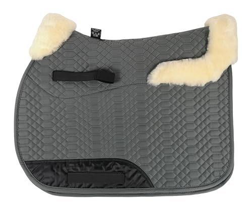 Engel Reitsport | SCHABRA4-VSS-GRA-MED | Schabracke | Lammfell im Sattelbereich - Half Lined | Steppstoff | Fellkranz vorne & hinten | Vielseitigkeit | Stoff grau Fell med. von Engel Reitsport