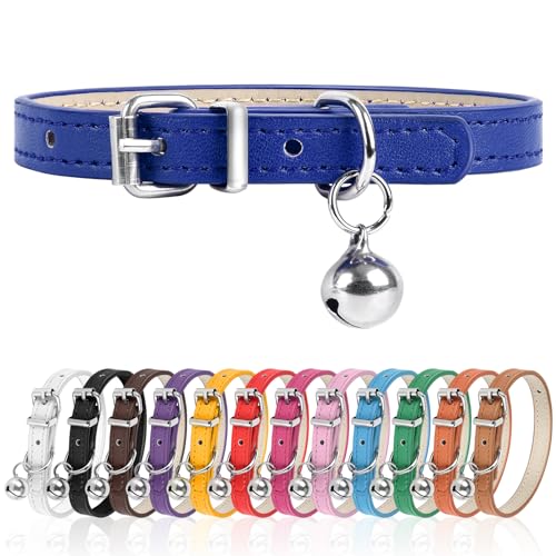 L Hundehalsband für kleine Hunde, verstellbares Hundehalsband, Katzenhalsband für kleine, mittelgroße und große Hunde, 3 cm Breite (Dunkelblau, L) von Engorgio