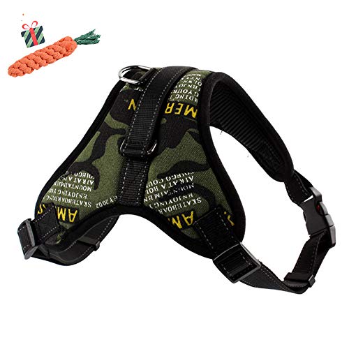 Enhome Service Hundeweste, taktisches Hundegeschirr, K9Heavy Duty Molle Weste Harness, Patrol Vest Packs (M,Alphabet) von Enhome