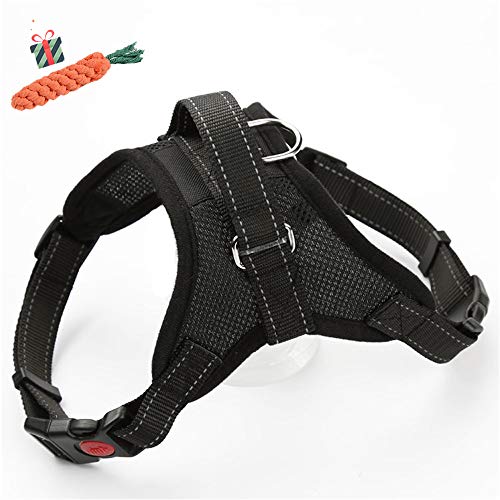 Enhome Service Hundeweste, taktisches Hundegeschirr, K9Heavy Duty Molle Weste Harness, Patrol Vest Packs (XL,Atmungsaktives Schwarz) von Enhome