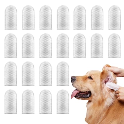 EnixwH 50 Stück Ohrpflege Finger Pads für Hunde, Ohrreiniger für Hunde, Praktischer Ohrenreiniger Hund, Hunde Ohrenreiniger für Die Ohrenhygiene, Sanfter Ohrenreiniger Zur Pflege & Reinigung von EnixwH