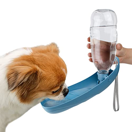 Enjoying Hunde-Wasserflasche 550 ml Haustier-Wasserflasche für Klein Mittlere Groß Hunde Katze Hundeflasche für Spaziergänge mit dem Hund, Reisen, Blau von Enjoying