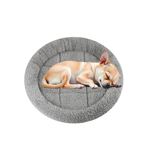 Enjoying Rundes Katzenbett 40cm mit Kissen Geeignet für Kleine Hunde Katzen, Kuscheln Sich EIN und Schlafen, Anti-Rutsch-Boden, Warme Katzenmatte für Käfig von Enjoying