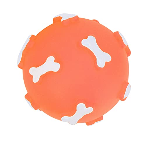 Entatial Haustier-Kauball, stacheliger Kauball im Freien, quietschender Gesangsball, Haustier-Quietschball, Haustierspielzeug zum Kauen von Haustieren(Orange) von Entatial