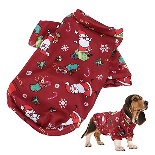 Haustier Winterkleidung, Warmes Polyester Spandex Schönes Rotes Weihnachtsmann-Hund-Weihnachtskostüm für Party-Rollenspiele für Haustier-Weihnachtszubehör(L) von Entatial