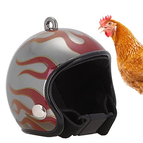 Hühnerhelm, Elastischer Lustiger Hühnerhelm Attraktiv für Vögel(Schwarze Flamme) von Entatial