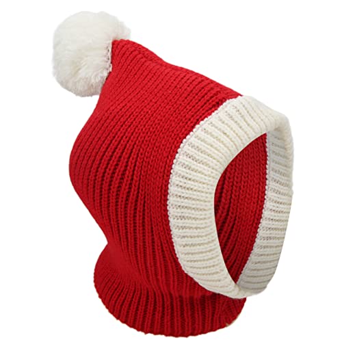 Hunde Wintermütze, Exquisite Verarbeitung Wollmaterial Warme Winterhundemütze für mittelgroße Hunde für Katzen für kleine Hunde(rot, L) von Entatial