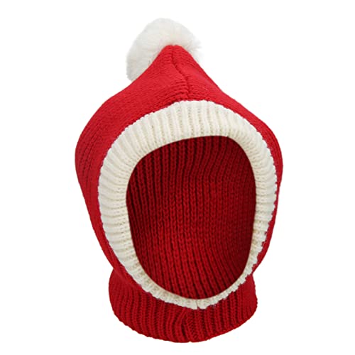 Hunde Wintermütze, Exquisite Verarbeitung Wollmaterial Warme Winterhundemütze für mittelgroße Hunde für Katzen für kleine Hunde(rot, m) von Entatial