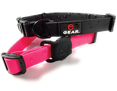 Enthusiast Gear Wetterfestes AirTag Hundehalsband – Anti-Geruch, wasserdicht, langlebig, verstellbar, PVC, Haustierhalsband mit schützendem Silikon, mittelgroße und kleine Hunde (klein, schwarz) von Enthusiast Gear