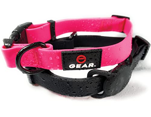 Enthusiast Gear Wetterfestes AirTag Hundehalsband – Anti-Geruch, wasserdicht, langlebig, verstellbar, PVC, mittelgroße und kleine Hunde (Medium, Pink) von Enthusiast Gear