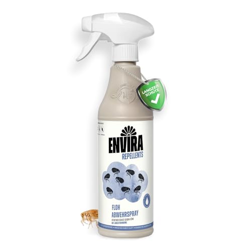 Envira Floh Abwehrspray 500 ml - Spray mit Langzeitwirkung gegen Flöhe, Katzenfloh, Hundefloh - Mittel gegen Flöhe für Wohnung & Möbel - Effektives Flohmittel & Flohschutz von Envira