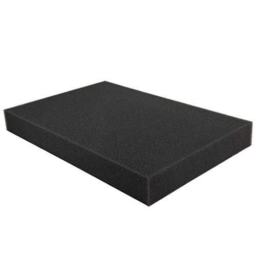 Aquarium Poret® Polyether Biochemischer Filter Teich HMF Filtrationsschwamm Filterschaumplatte Schwamm Pad für Fischgarnelen Tank Teich Riffkanister Medien 45 x 31 x 5 cm (schwarz, PPI 45 fein (Garnelenfrei) von Envobee Shrimp