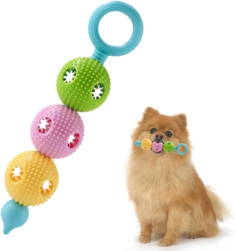 Buntes Hundespielzeug, Kauspielzeug für Zahnen, Leckerli-Spender, Spielzeug, unzerstörbares Gummi-Spielzeug, Zahnreinigung, Kauspielzeug für kleine, mittelgroße Hunde, interaktives Hundespielzeug, von Enyolidimk