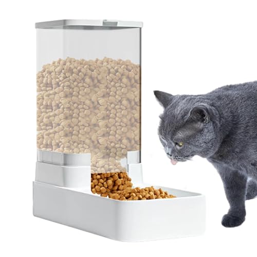 Eoixuqba Automatischer Katzenfutterautomat, 29X13,5X28,5cm Katzenfutter Spender, PP Pet Bowl with Automatic Water Release,Katzenfutterspender Trockenfutter Automatisch, Pet Feeder for Food and Water von Eoixuqba