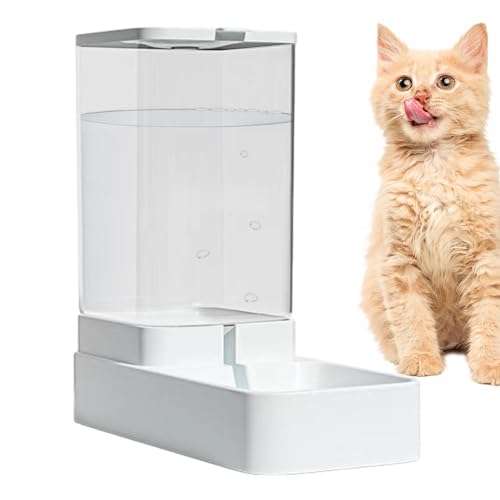 Eoixuqba Automatischer Katzenfutterautomat, 29X13,5X28,5cm Katzenfutter Spender, PP Pet Bowl with Automatic Water Release,Katzenfutterspender Trockenfutter Automatisch, Pet Feeder for Food and Water von Eoixuqba