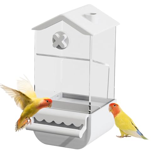 Eoixuqba Automatischer Vogelfutterspender – Vogelfutterbehälter, spritzwassergeschützter Futterbehälter für Nymphensittiche, Sittiche Eoixuqba Automatischer Vogelfutterspender – Vogelfutterbehälter, spritzwassergeschützter Futterbehälter für Nymphensittiche, Sittiche von Eoixuqba