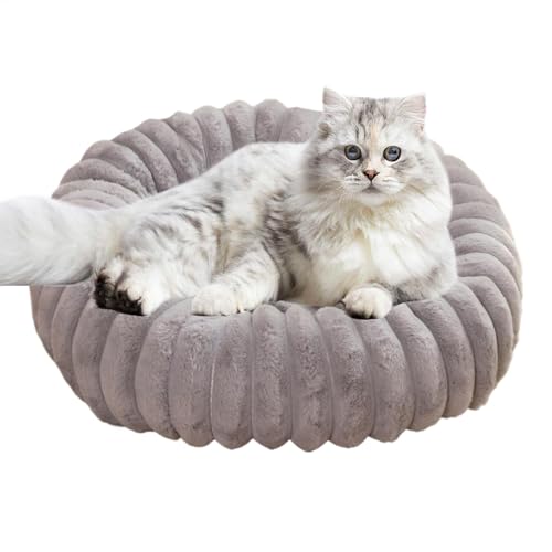 Eoixuqba Donut-Hundebett – 40 cm, kleines Donut-Katzenbett, Donut-Katzenbett für Indoor-Katzen, Plüsch-Donut-Haustierbett, Hundebett, weiches rundes Plüsch-Katzenbett zur Beruhigung von kleinen von Eoixuqba