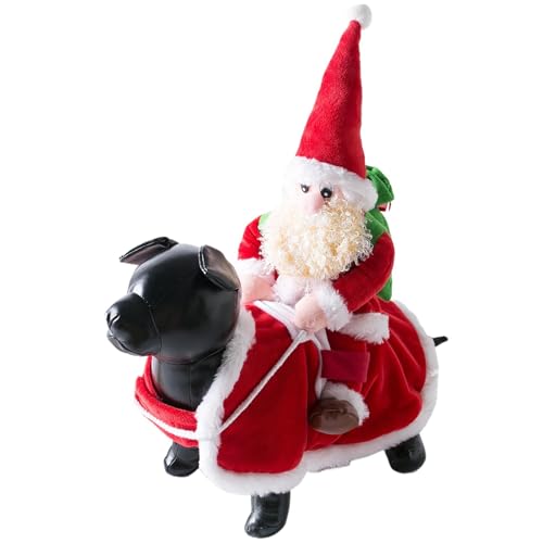 Eoixuqba Hunde-Weihnachtskostüm, Weihnachtsmann-Kleidung, Cosplay-Kostüm, lustiges Verkleidungs-Outfit, Kleidung für kleine, mittelgroße und große Hunde und Katzen von Eoixuqba