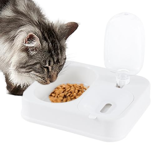 Eoixuqba Katzenfutter- und Wasserspender-Set, Futternäpfe für Katzen - Automatischer Wassernapf-Lebensmittelspender - Double Dishes Bunny-Futter-Wasserspender-Set, automatischer von Eoixuqba