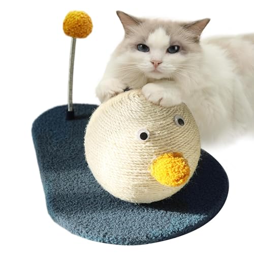 Eoixuqba Katzenkratzbrett, Sisal Katzenkratzer, 31x21x16cm Süßer Katzenkratzbaum, Kratzbrett Für Haustier, Verschleißfestes, Interaktives Trainings-Kratzspielzeug In Entenform Für Wohnungskatzen von Eoixuqba