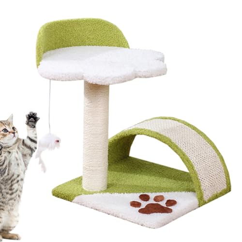 Eoixuqba Kratzbaum für kleine Katzen, lustiges Katzenspielzeug, Sisal-Katzenbaumturm mit Krallenschleifen und Katzenspielzeug für Kätzchen von Eoixuqba