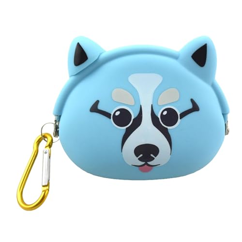 Eoixuqba Leckerlibeutel für kleine Hunde, Silikon-Leckerli-Tasche mit Karabiner, wiederverwendbar, tragbarer Trainingsbehälter, sichere Leckerli-Tasche, Welpen-Snack-Tasche von Eoixuqba